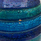 BITOSSI ALDO LONDI BLUE & GREEN GLAZED HORIZONTAL BANDS CERAMIC TABLE LAMP | MID 20TH CENTURY