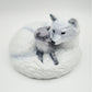 ALLAN THERKELSEN ROYAL COPENHAGEN POLAR FOX MOTHER WITH HER CUB PORCELAIN FIGURINE #443 | DATED 1938, 20TH CENTURY