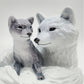 ALLAN THERKELSEN ROYAL COPENHAGEN POLAR FOX MOTHER WITH HER CUB PORCELAIN FIGURINE #443 | DATED 1938, 20TH CENTURY