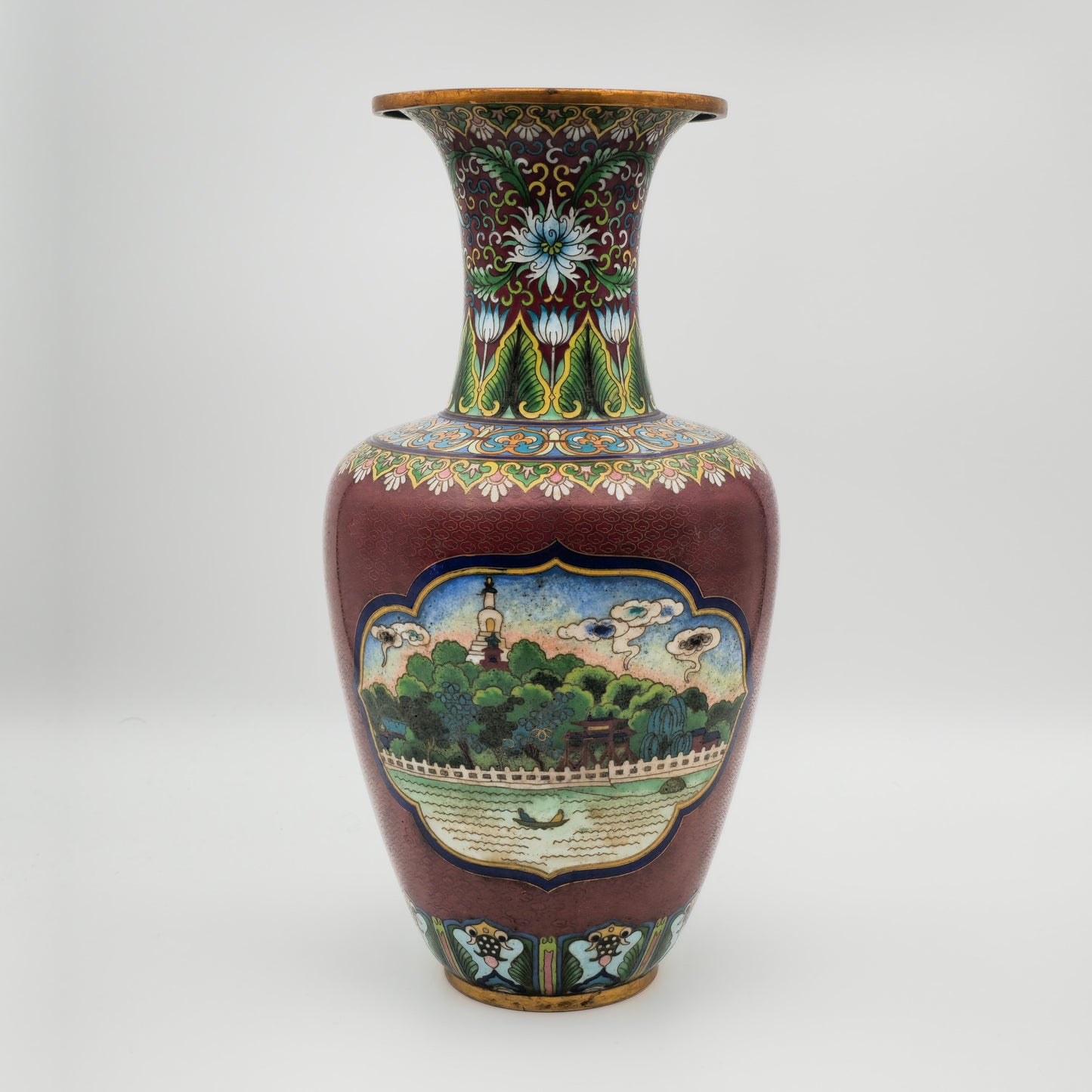 A CHINESE LANDSCAPE CLOISONNE VASE | PRC, 20TH CENTURY