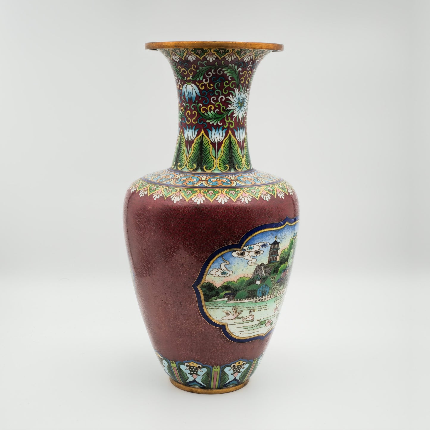 A CHINESE LANDSCAPE CLOISONNE VASE | PRC, 20TH CENTURY