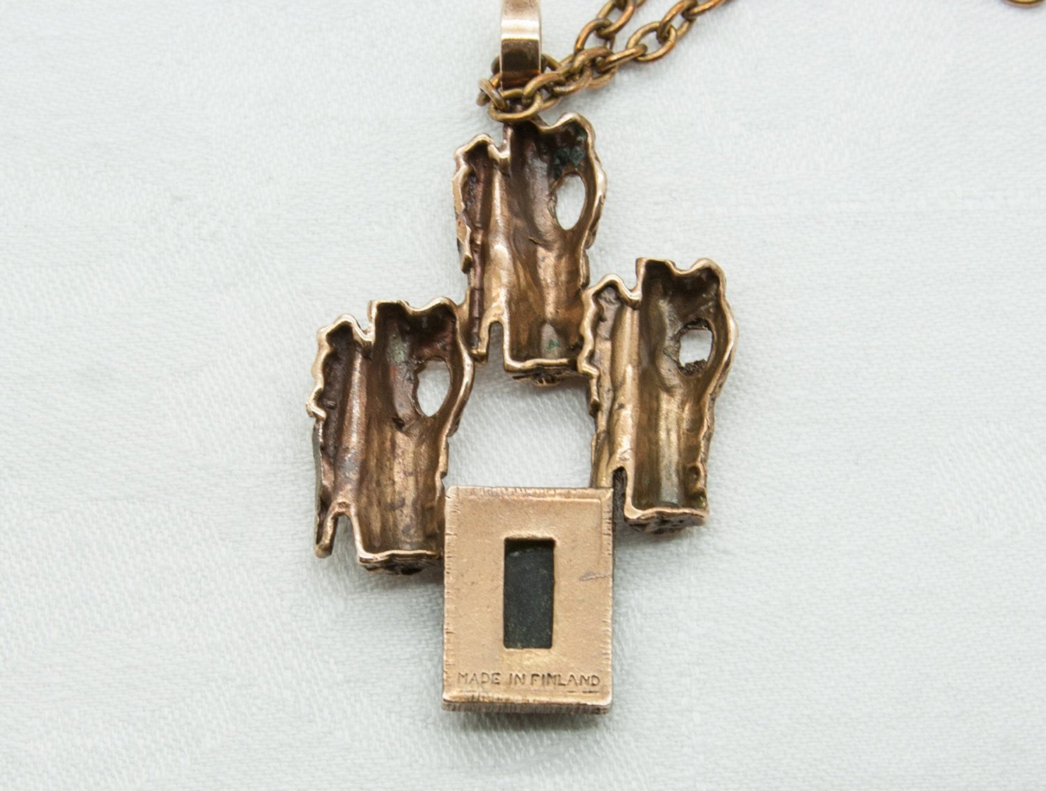 REINO SAASTAMOINEN Brutalist Bronze Unpolished Onyx Pendant Necklace Mollaris.com 