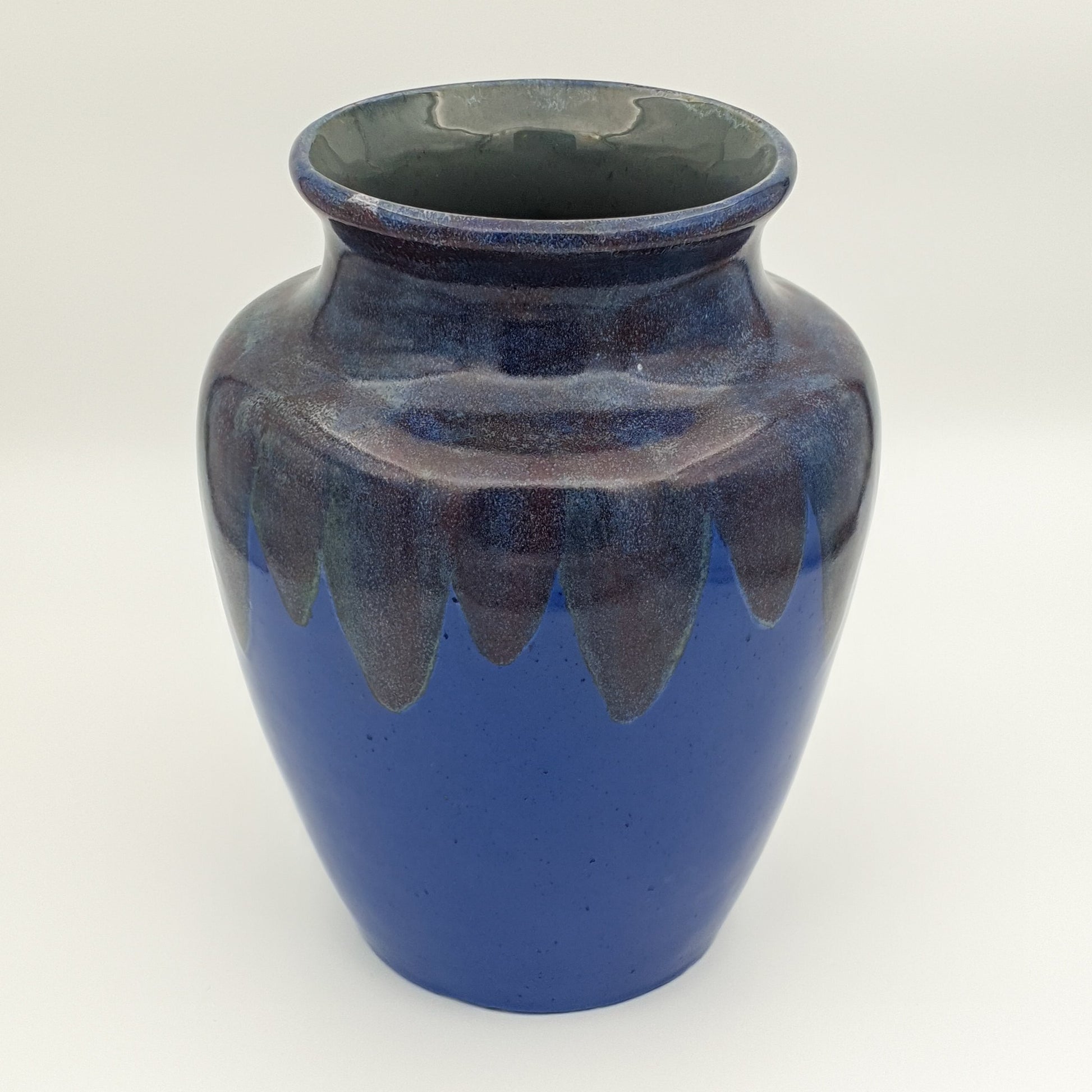 RICHARD MAX KRAUSE (R.M. Krause) Antique Dark Blue Purple Brown Glazed Ceramics Vase Mollaris.com 