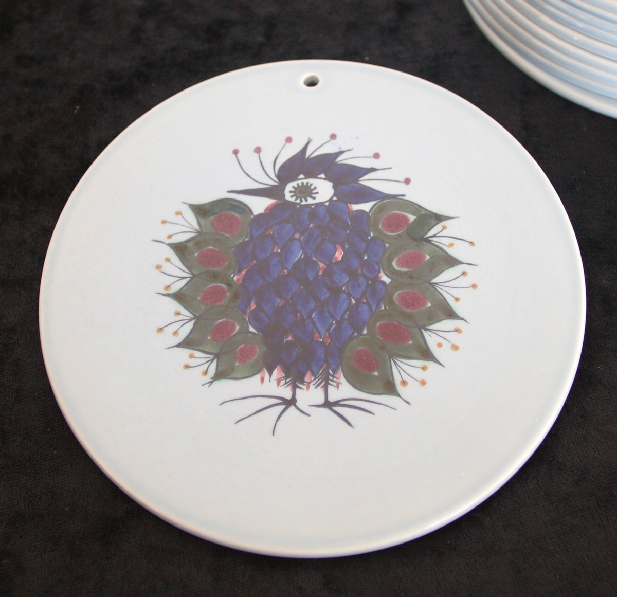 Royal Copenhagen BETH BREYEN Crazy Bird Faiance Plaque Buttering Board Mollaris.com 