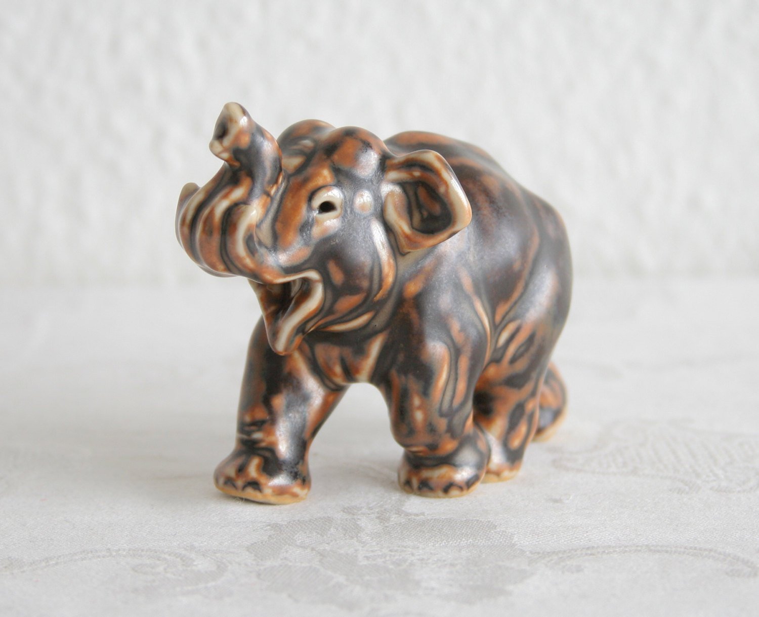 Royal Copenhagen KNUD KYHN Sung Glazed ELEPHANT Calf Stoneware Figurine # 20220 Mollaris.com 