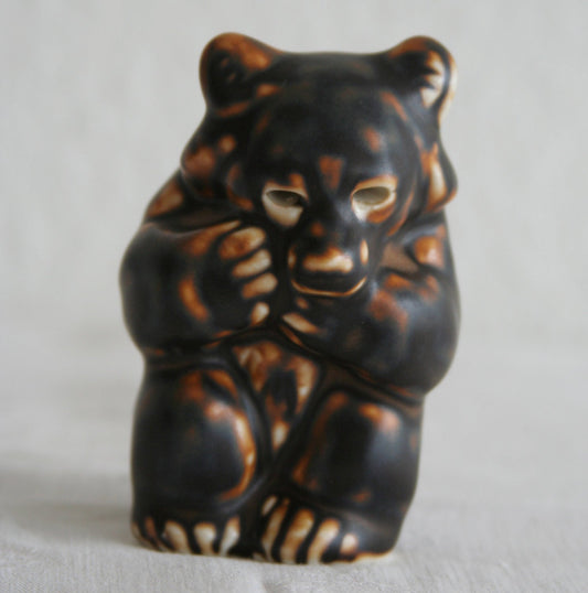 Royal Copenhagen KNUD KYHN Sung Glazed Stoneware Bear Cub Figurine # 21435 Mollaris.com 