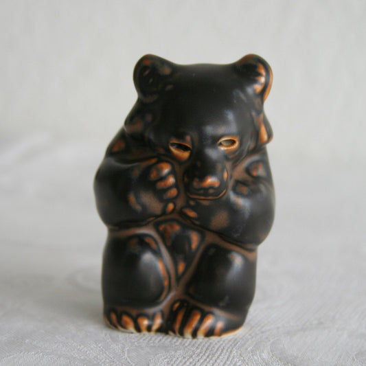 Royal Copenhagen KNUD KYHN Sung Glazed Stoneware Bear Cub Figurine # 21435 Mollaris.com 