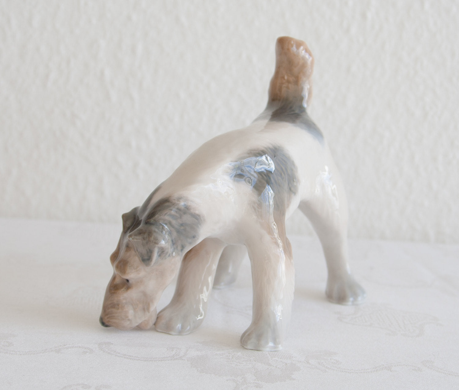 Royal Copenhagen PLATEN HALLERMUNDT Wire Haired Fox Terrier Porcelain Figurine # 3020 Mollaris.com 