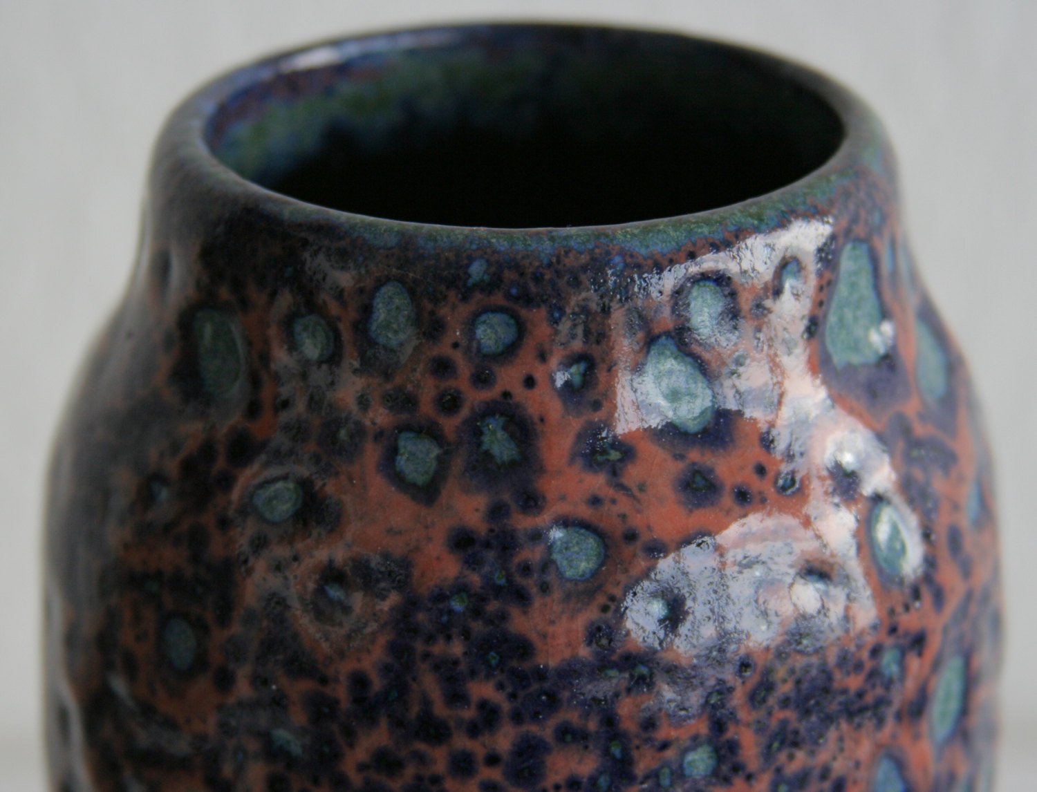 SCHEURICH Grey-Green Blue Purple Glazed Fat Lava Ceramic Vase Mollaris.com 