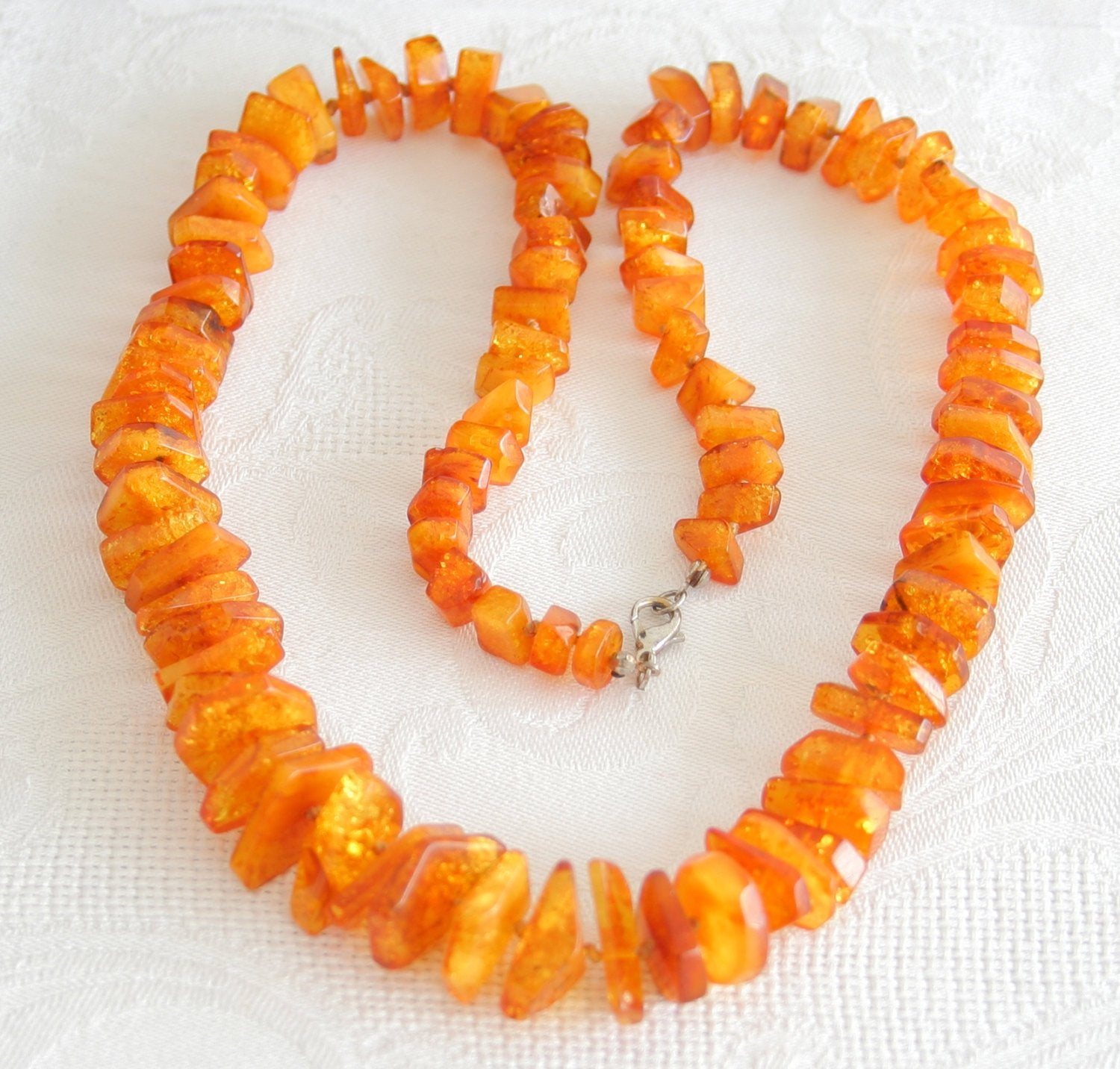 VINTAGE BALTIC AMBER Necklace Cognac 47 gr Mollaris.com 