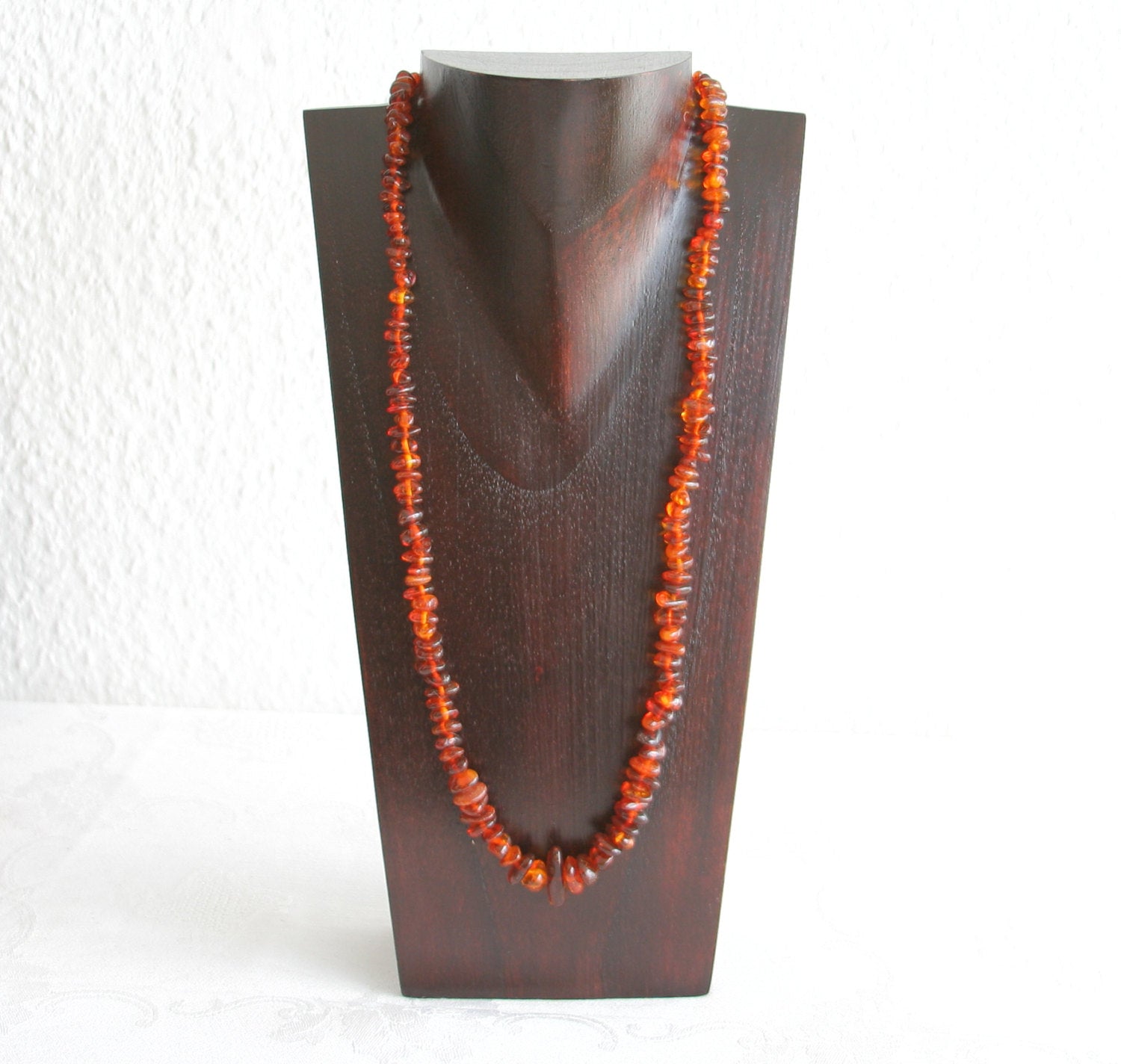 VINTAGE BALTIC AMBER Necklace Red brown Cognac 26 gr Mollaris.com 