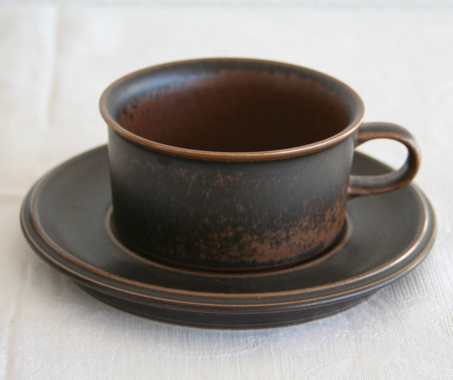 5 x Arabia ULLA PROCOPÉ Tableware RUSKA Stoneware Tea / Coffee Cup + Saucer Set Mollaris.com 