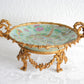 Chinese 19thC Famille Rose Celadon Ground Dish (probably Tongzhi period) in French Ormolu Gilt Bronze Mounts Mollaris.com 