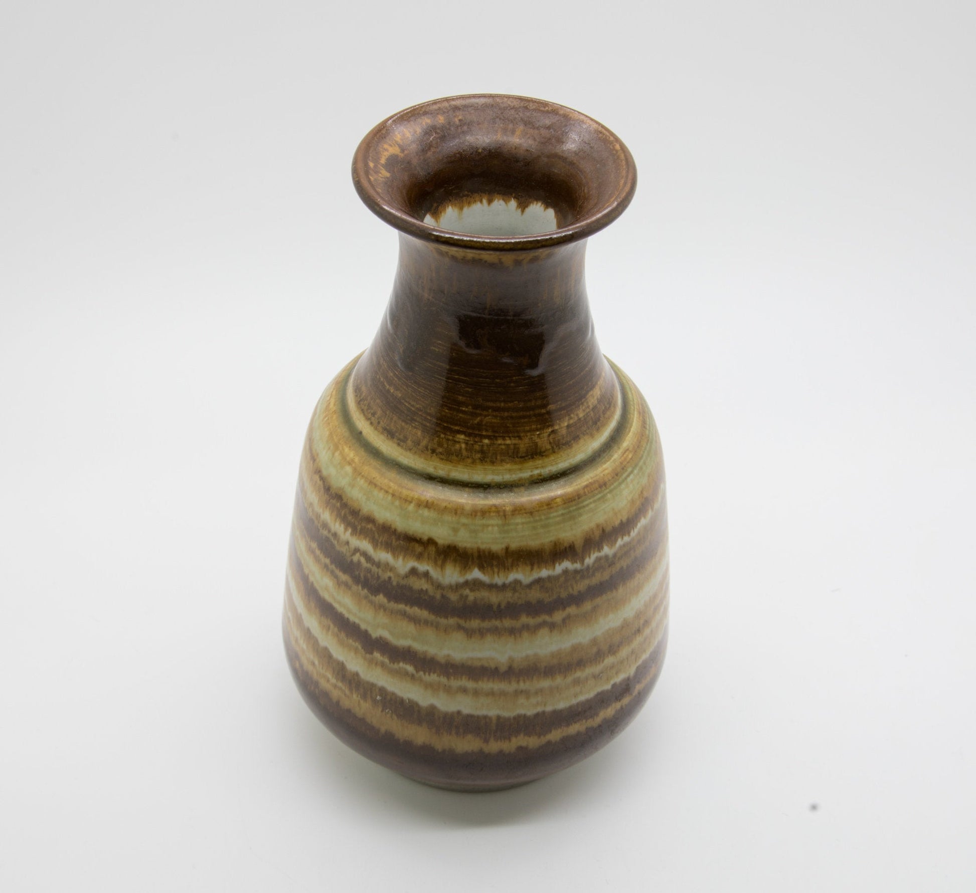 GUNNAR ANDERSSON Höganäs Brown and Yellow Glazed Stoneware Vase Mollaris.com 