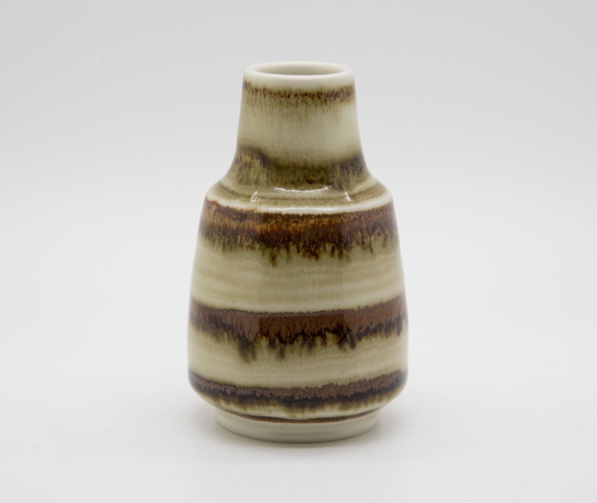 GUNNAR BORG Höganäs Brown and Beige Glazed Miniature Stoneware Vase Mollaris.com 