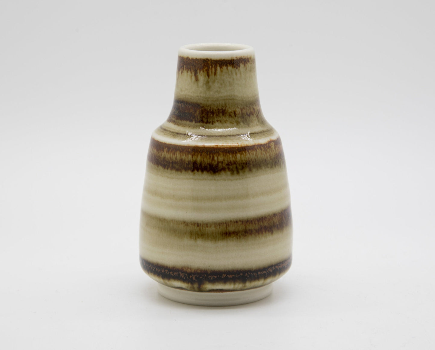 GUNNAR BORG Höganäs Brown and Beige Glazed Miniature Stoneware Vase Mollaris.com 