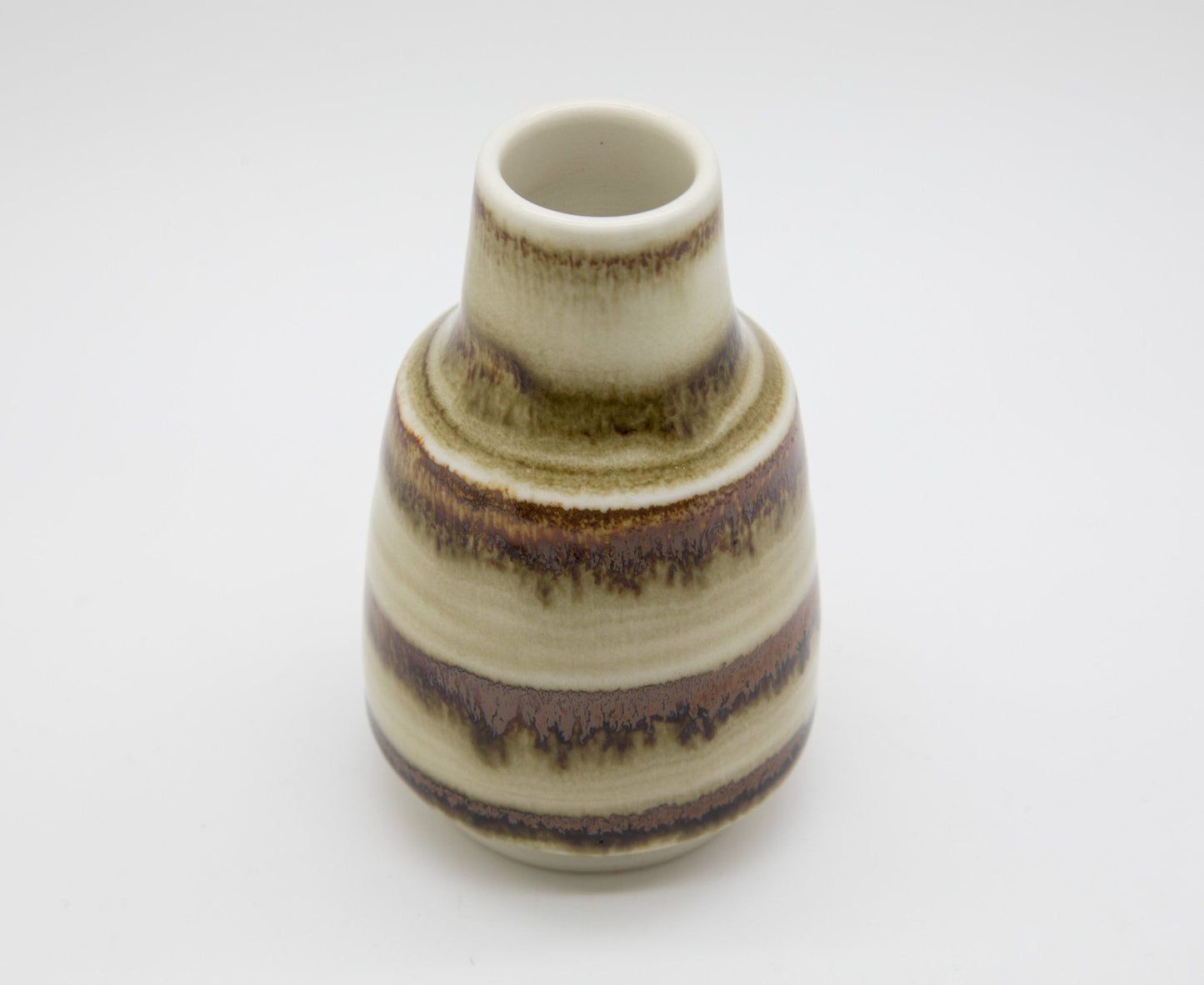 GUNNAR BORG Höganäs Brown and Beige Glazed Miniature Stoneware Vase Mollaris.com 