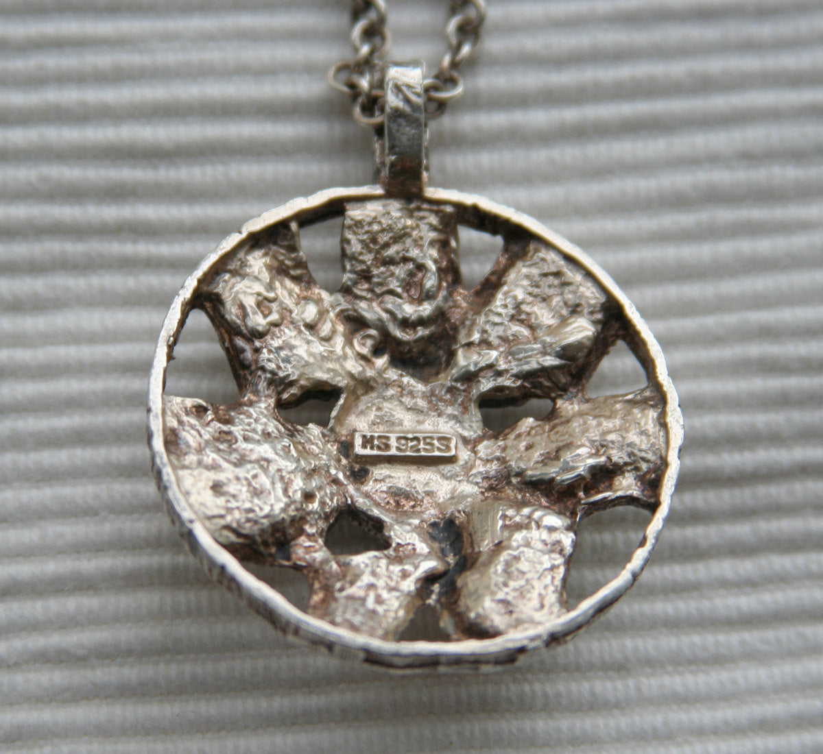 HERMANN SIERSBØL Modernist Onyx Cabochon Solid Sterling Silver Necklace Pendant (925S) Mollaris.com 