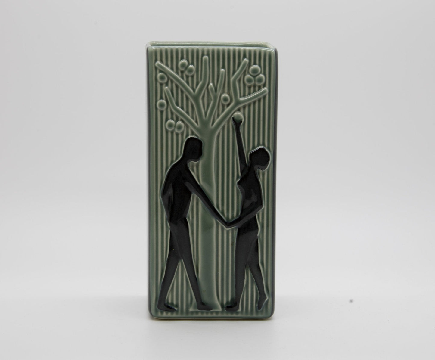 HOLM SØRENSEN Søholm Two Lovers Beneath an Apple Tree Square Ceramic Vase Mollaris.com 