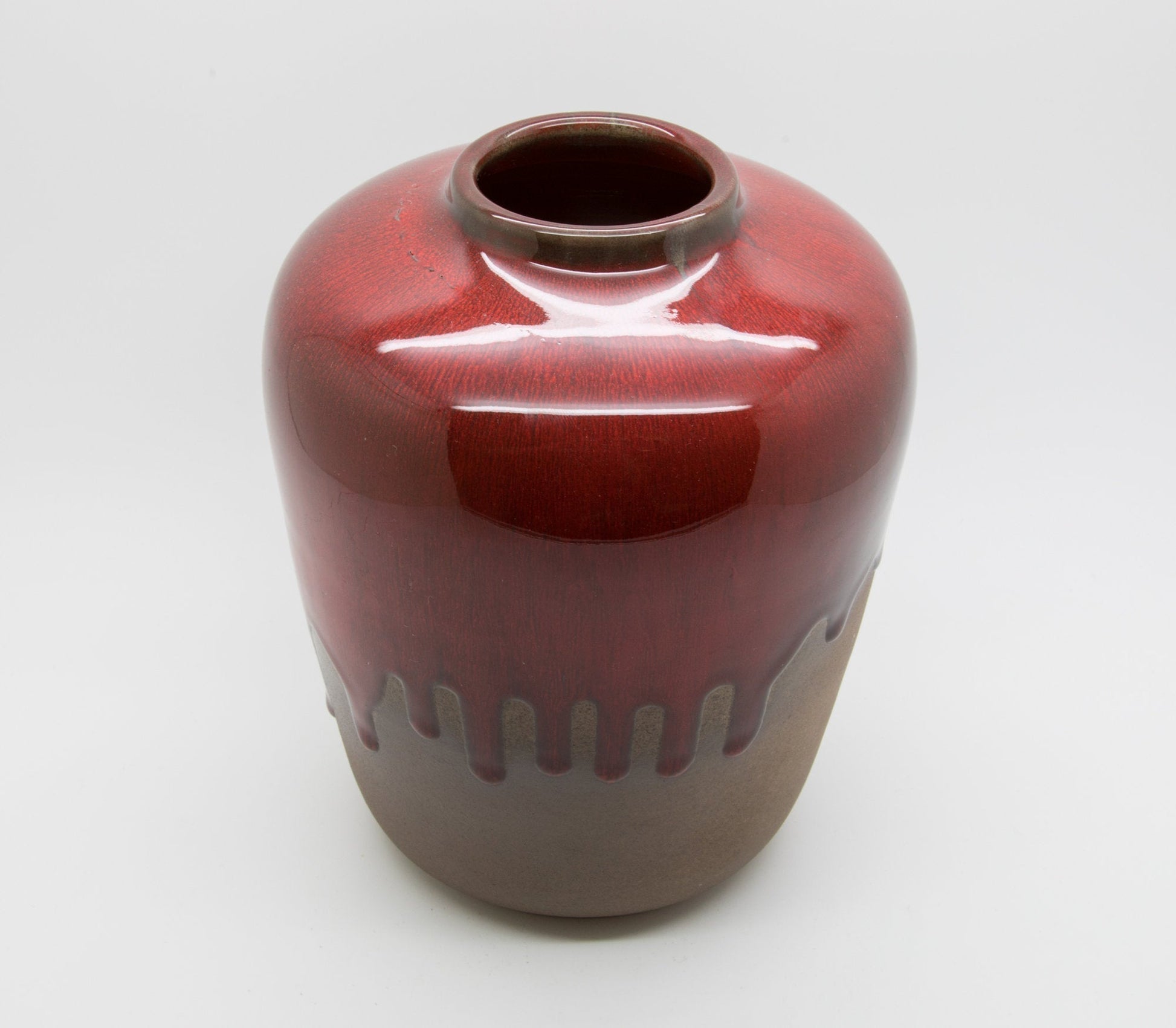 Nymølle GUNNAR NYLUND Red Oxblood Drip Glazed Stoneware Vase Mollaris.com 