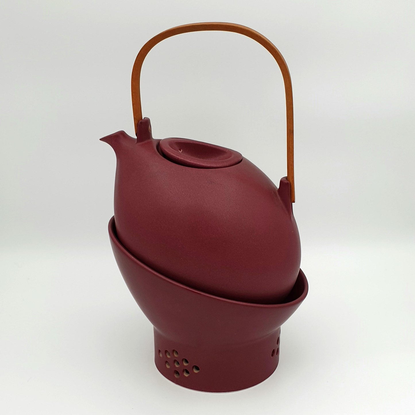 PER REHFELDT Søholm Tableware Dusty Burgundy Red ÅBO Ceramic Teapot set Mollaris.com 