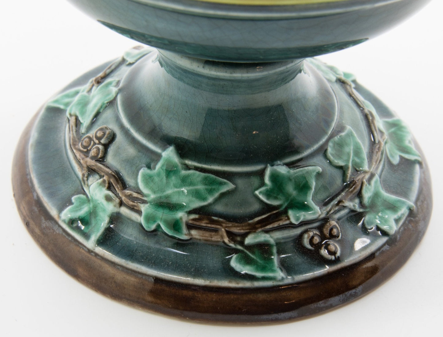 RÖRSTRAND Antique Medusa Snakes Floral Vines Ivy Foliage Gorgon Majolica Sculpturel Urn Vase Mollaris.com 