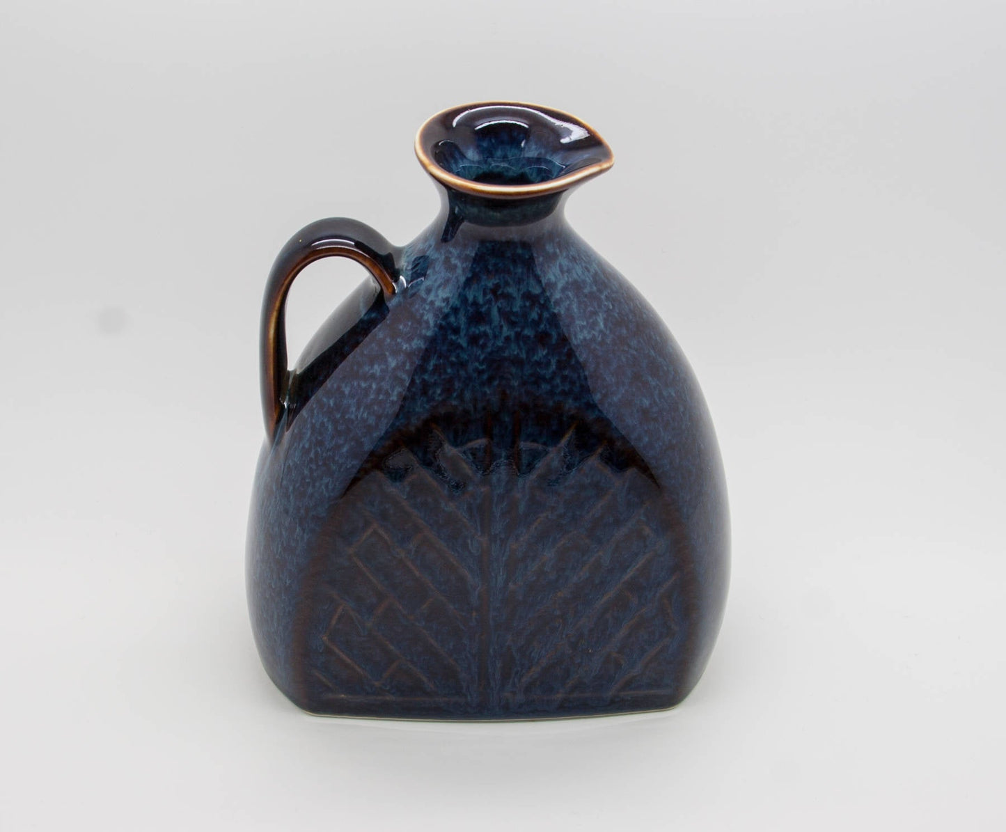 Rörstrand CARL HARRY STÅLHANE Blue Harefur Bottle Stoneware Vase Mollaris.com 