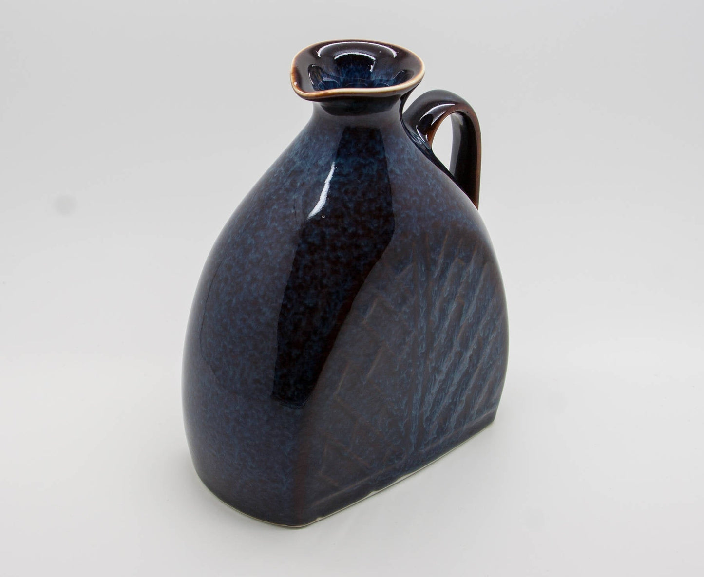 Rörstrand CARL HARRY STÅLHANE Blue Harefur Bottle Stoneware Vase Mollaris.com 