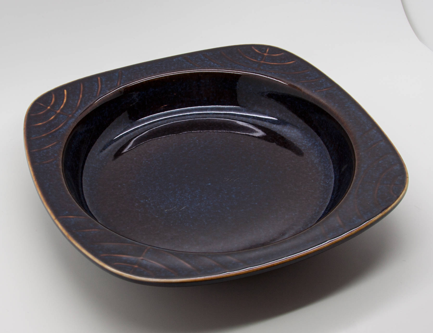 Rörstrand CARL HARRY STÅLHANE Blue Harefur Glazed Stoneware Bowl Tray Mollaris.com 