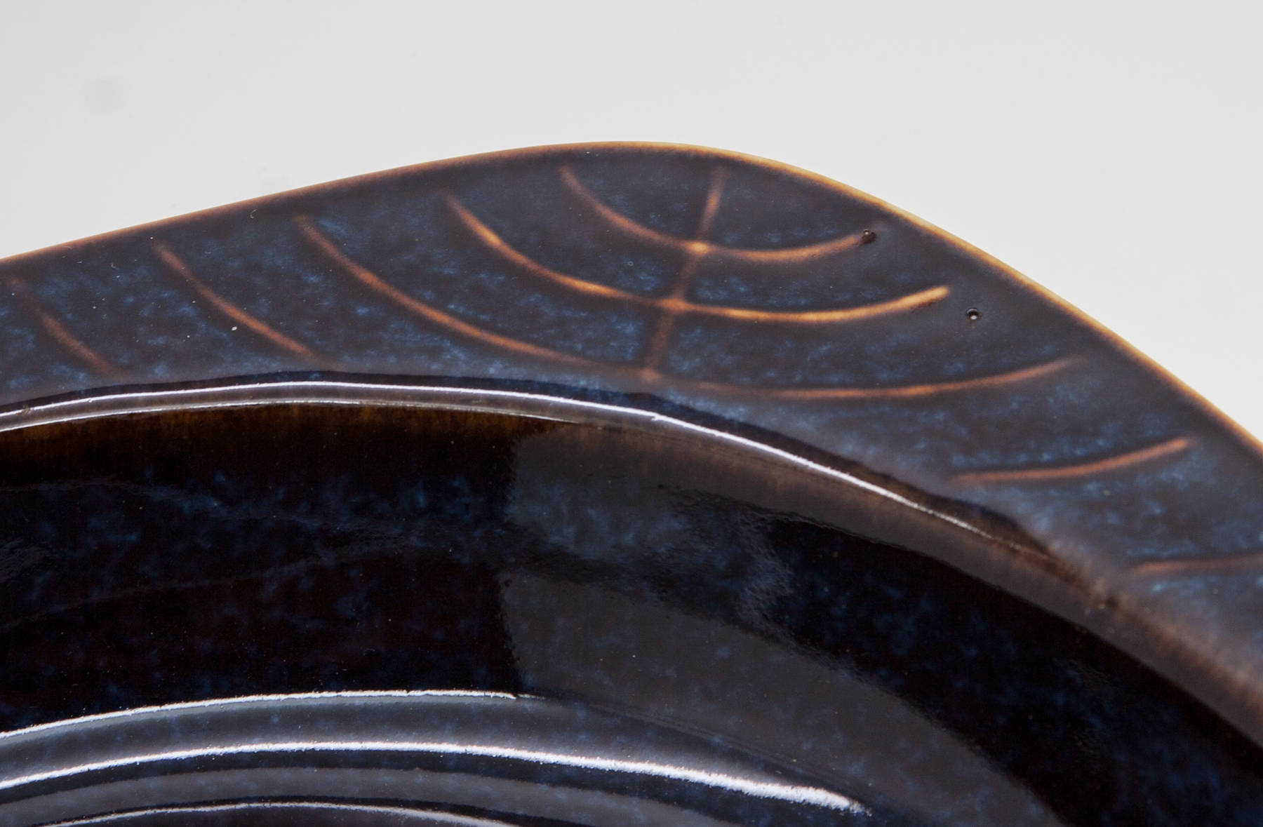 Rörstrand CARL HARRY STÅLHANE Blue Harefur Glazed Stoneware Bowl Tray Mollaris.com 