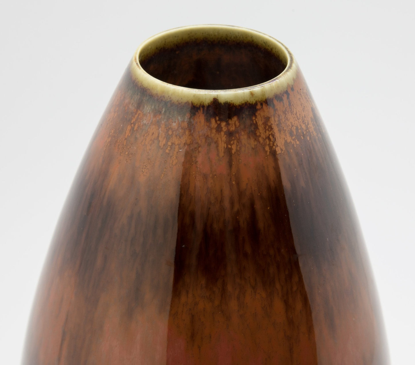 Rörstrand CARL HARRY STÅLHANE Brown Orange Glazed Stoneware Vase Mollaris.com 