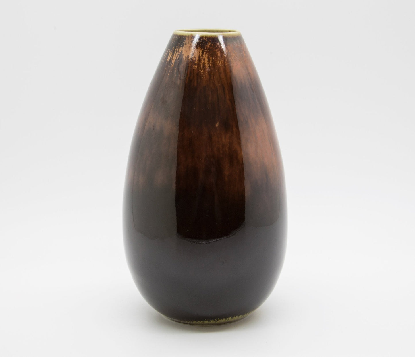 Rörstrand CARL HARRY STÅLHANE Brown Orange Glazed Stoneware Vase Mollaris.com 