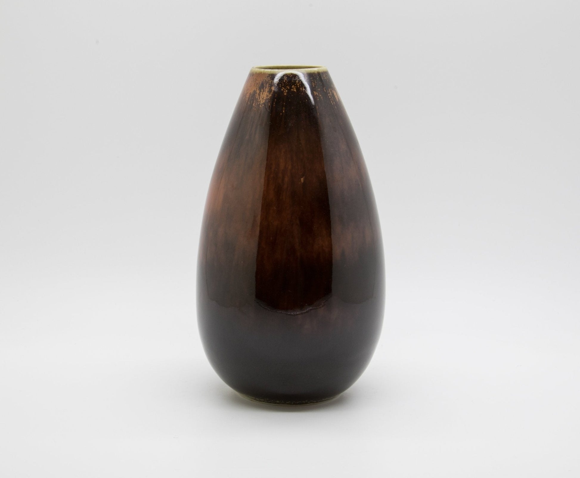 Rörstrand CARL HARRY STÅLHANE Brown Orange Glazed Stoneware Vase Mollaris.com 