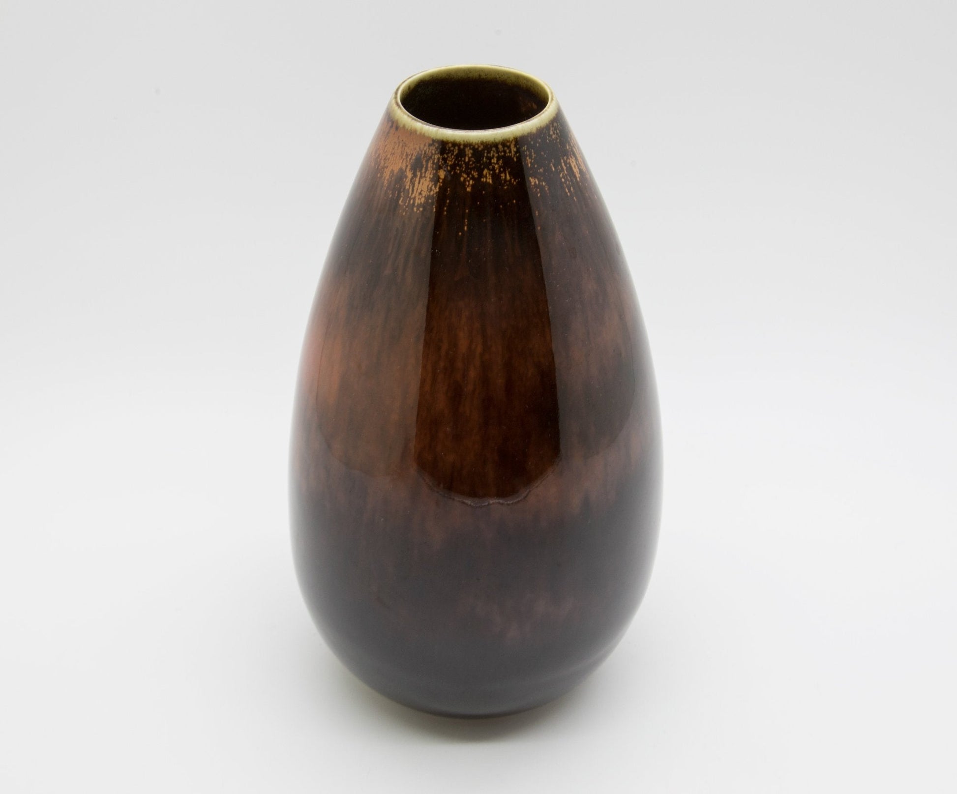 Rörstrand CARL HARRY STÅLHANE Brown Orange Glazed Stoneware Vase Mollaris.com 