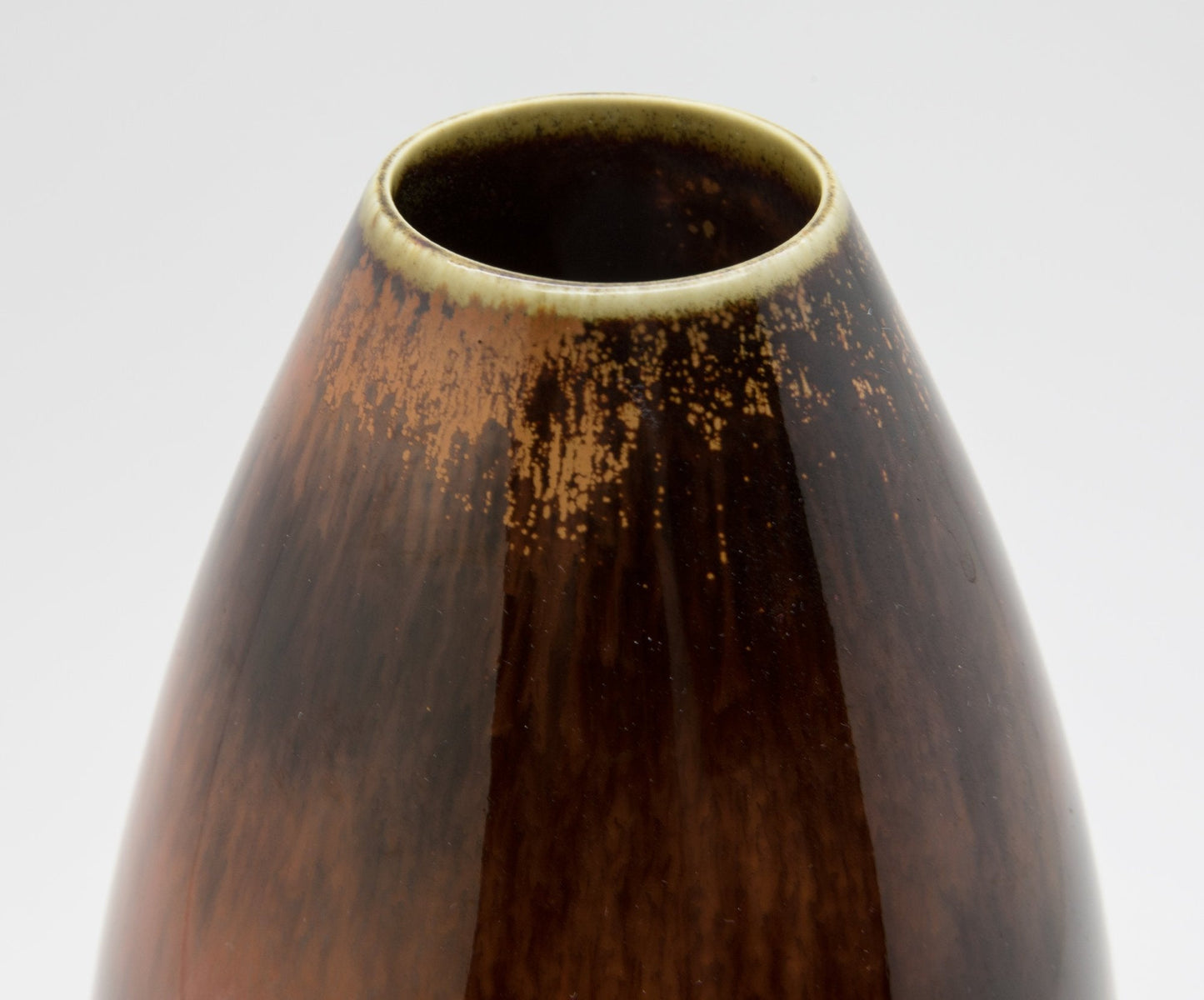 Rörstrand CARL HARRY STÅLHANE Brown Orange Glazed Stoneware Vase Mollaris.com 