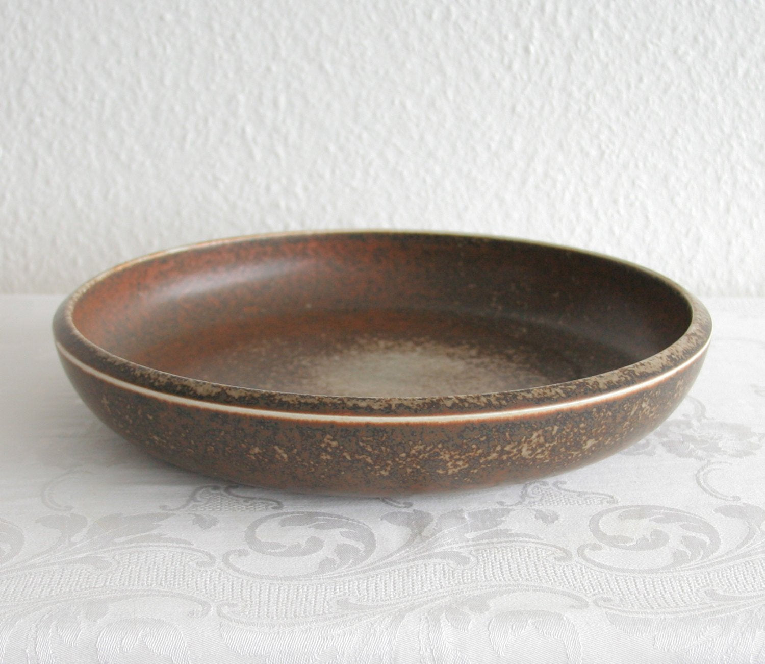 Rörstrand CARL HARRY STÅLHANE Large Brown Harefur Glazed Stoneware Bowl Dish Mollaris.com 