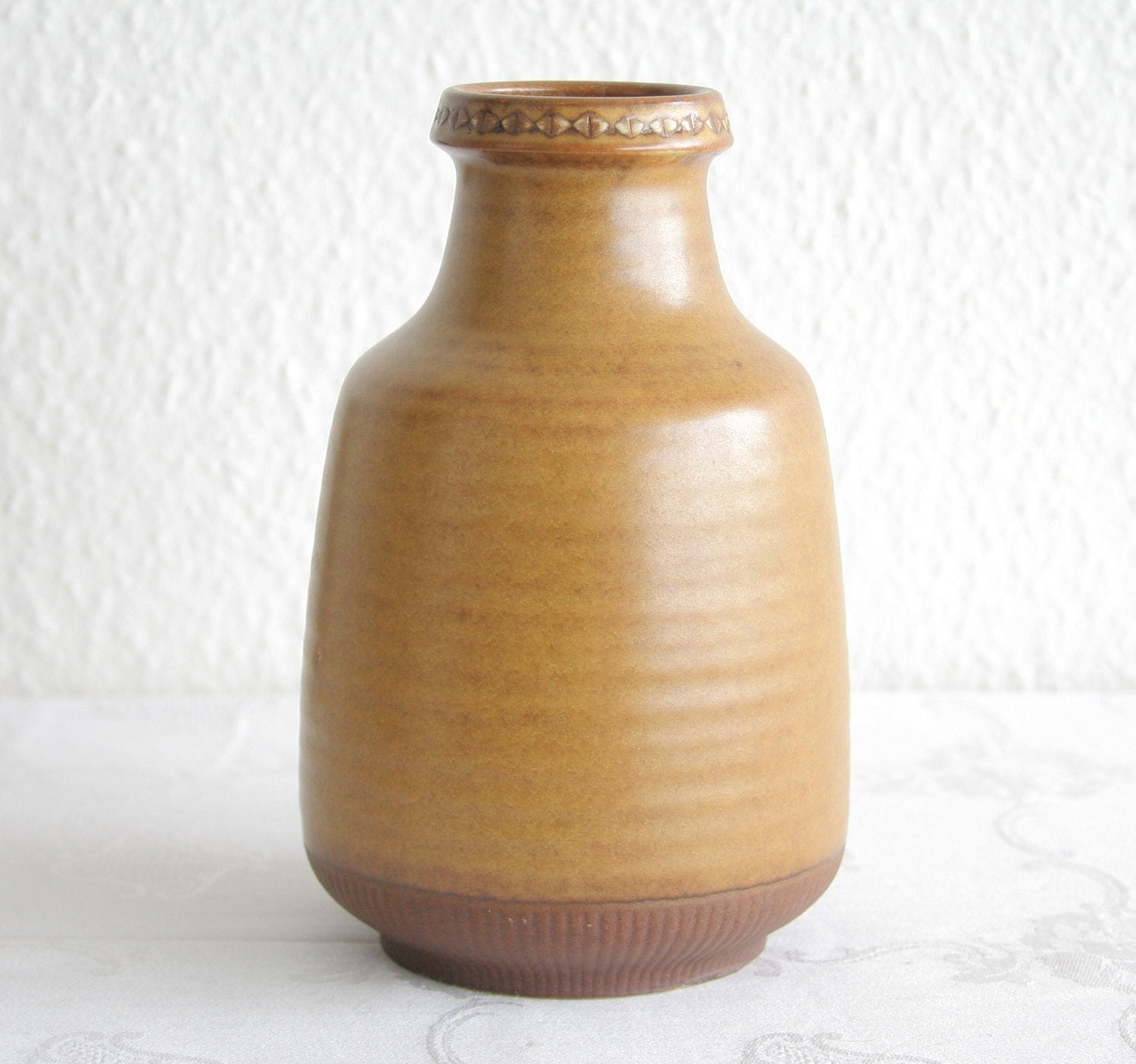 Rörstrand GUNNAR NYLUND Mustard Yellow Glazed Stoneware Vase Mollaris.com 