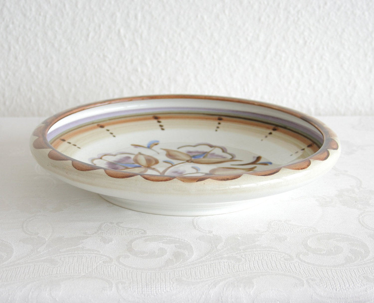 Rörstrand ILSE CLAESSON Large Flower Decorated Ceramic Bowl Dish Mollaris.com 