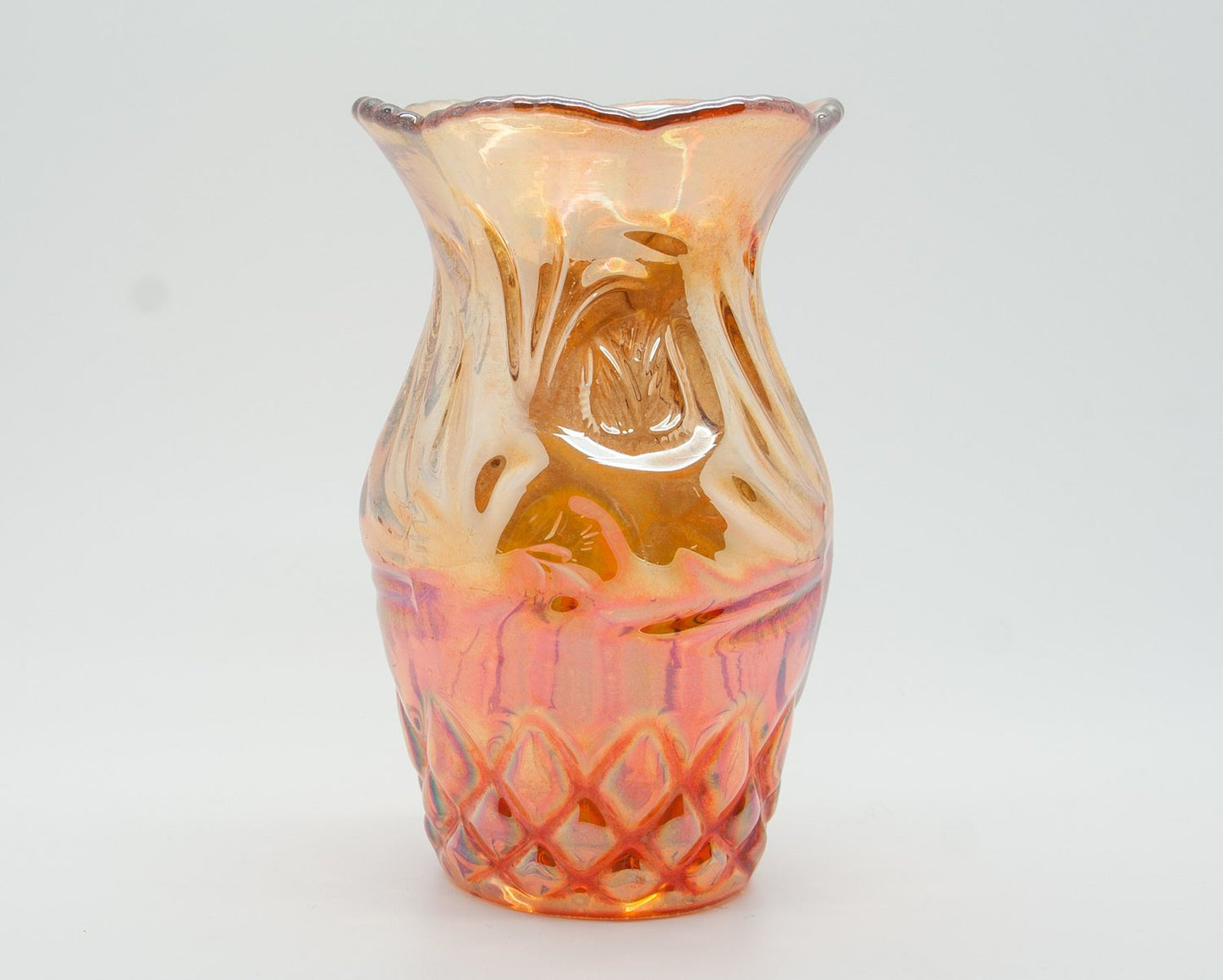 RIIHIMÄKI Carnival Glass Marigold WESTERN THISTLE Vase Mollaris.com 