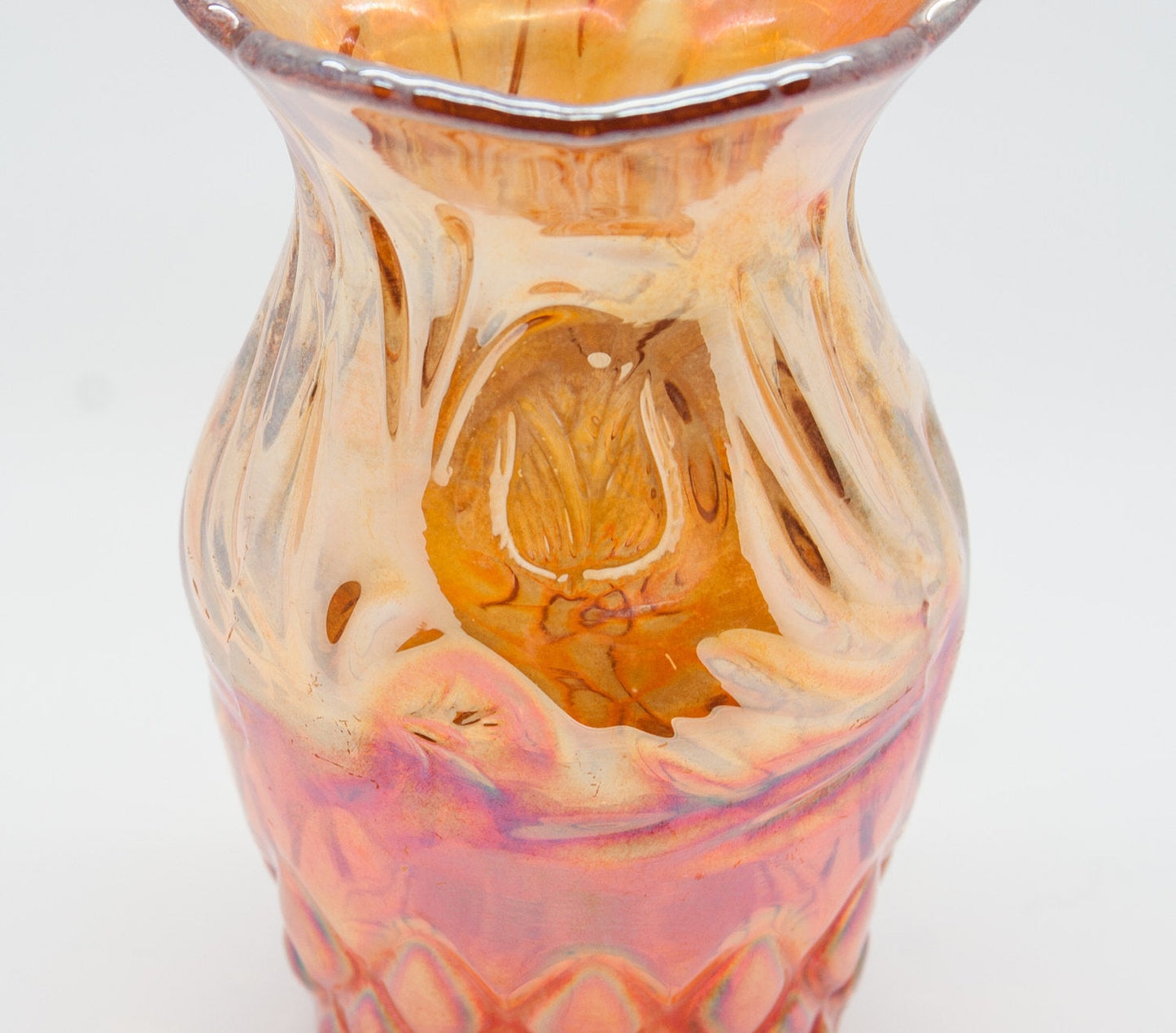 RIIHIMÄKI Carnival Glass Marigold WESTERN THISTLE Vase Mollaris.com 