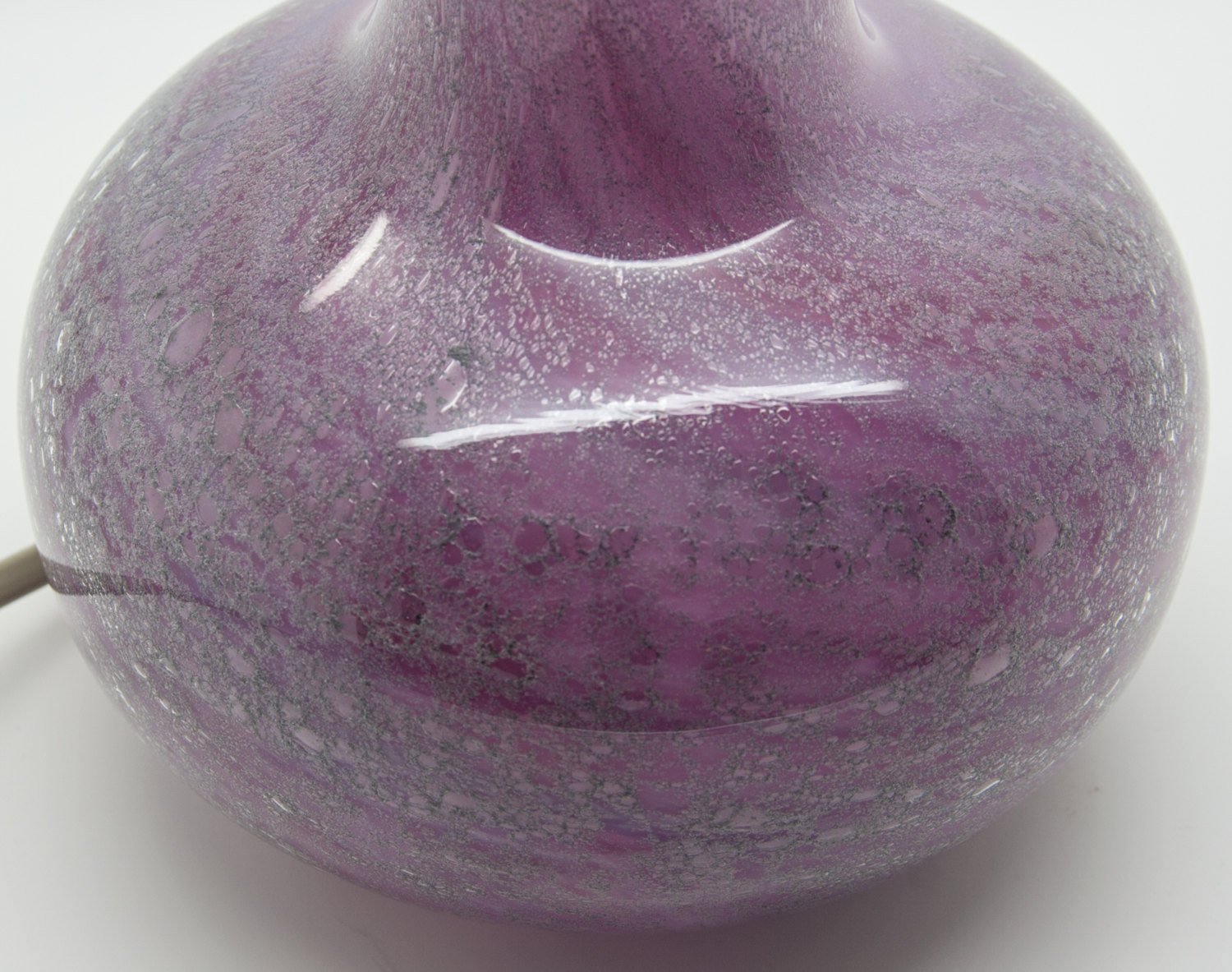 SIDSE WERNER Holmegaard TROLDGLAS Amethyst Marbled Crystal Glass Table Lamp Mollaris.com 