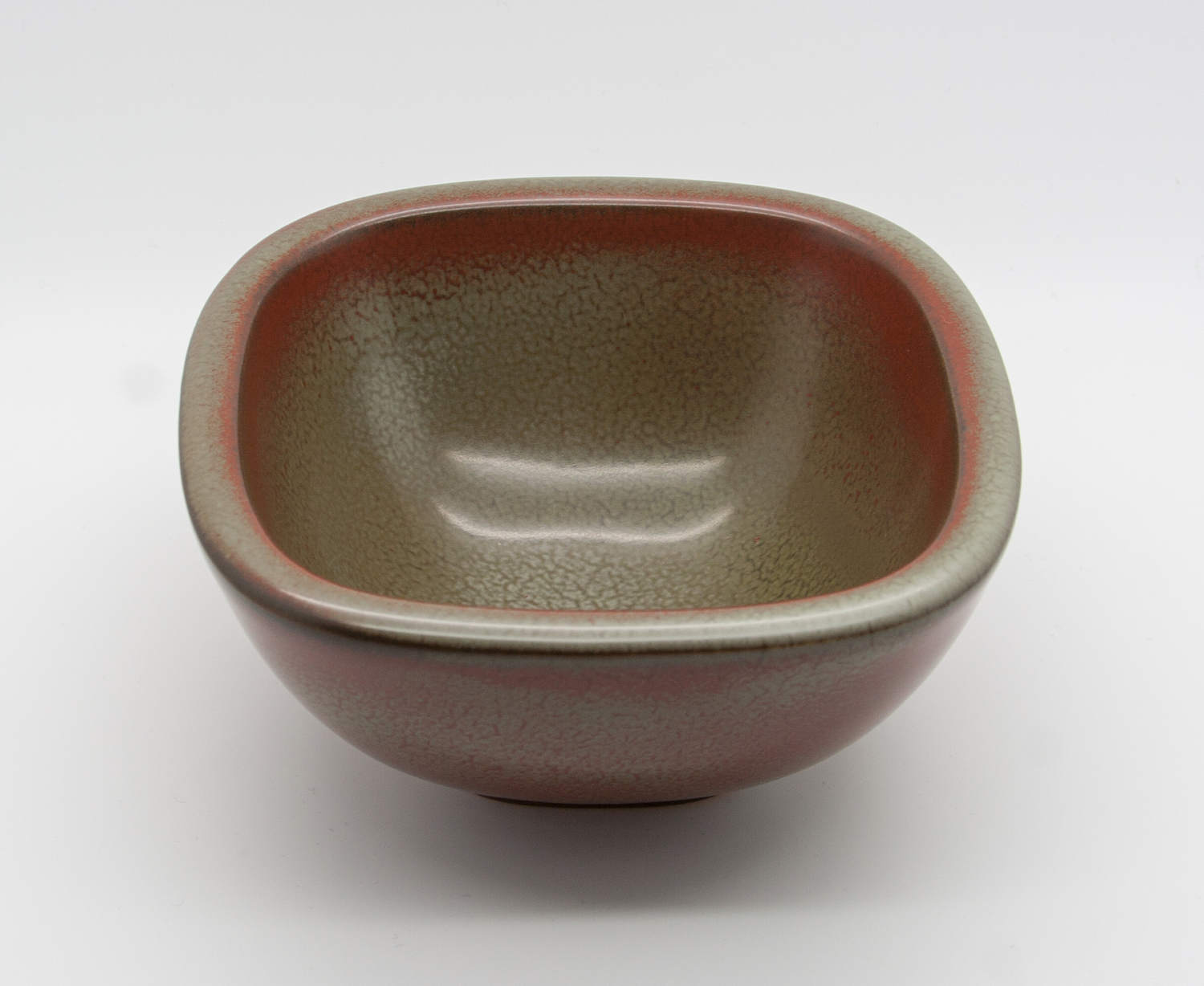 VALDEMAR PETERSEN Bing & Grøndahl Squarish Green and Red Glazed Stoneware Bowl Mollaris.com 