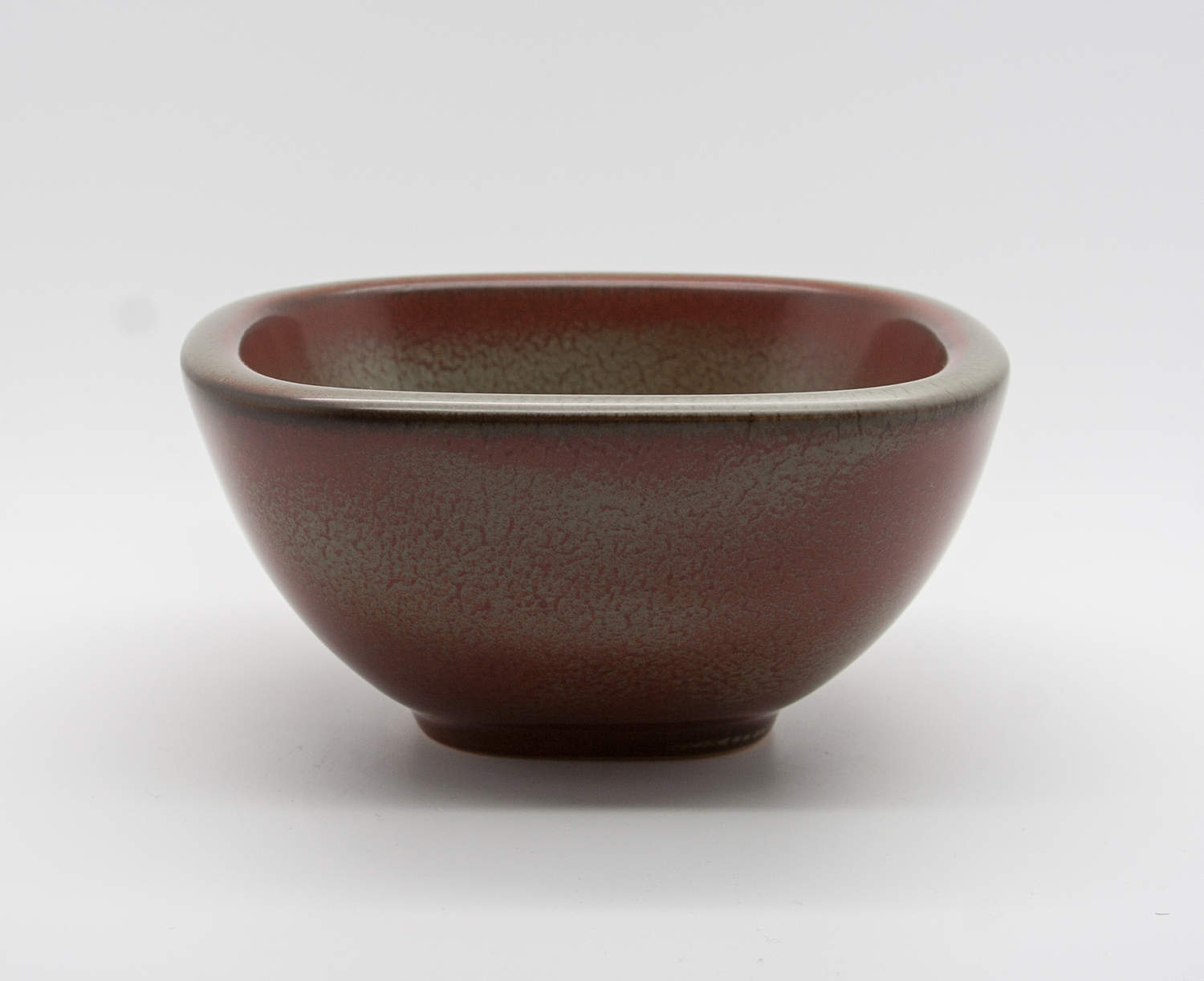 VALDEMAR PETERSEN Bing & Grøndahl Squarish Green and Red Glazed Stoneware Bowl Mollaris.com 